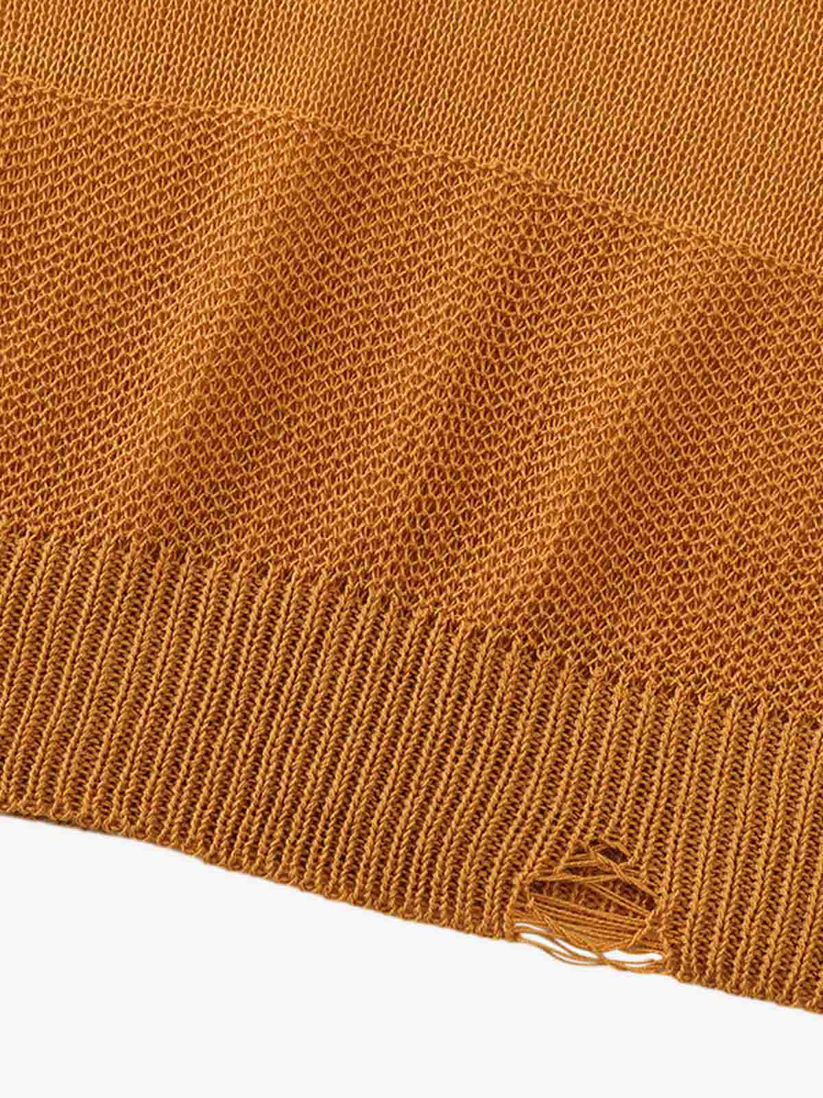 Vintage Hollow Ripped Knit Sweater