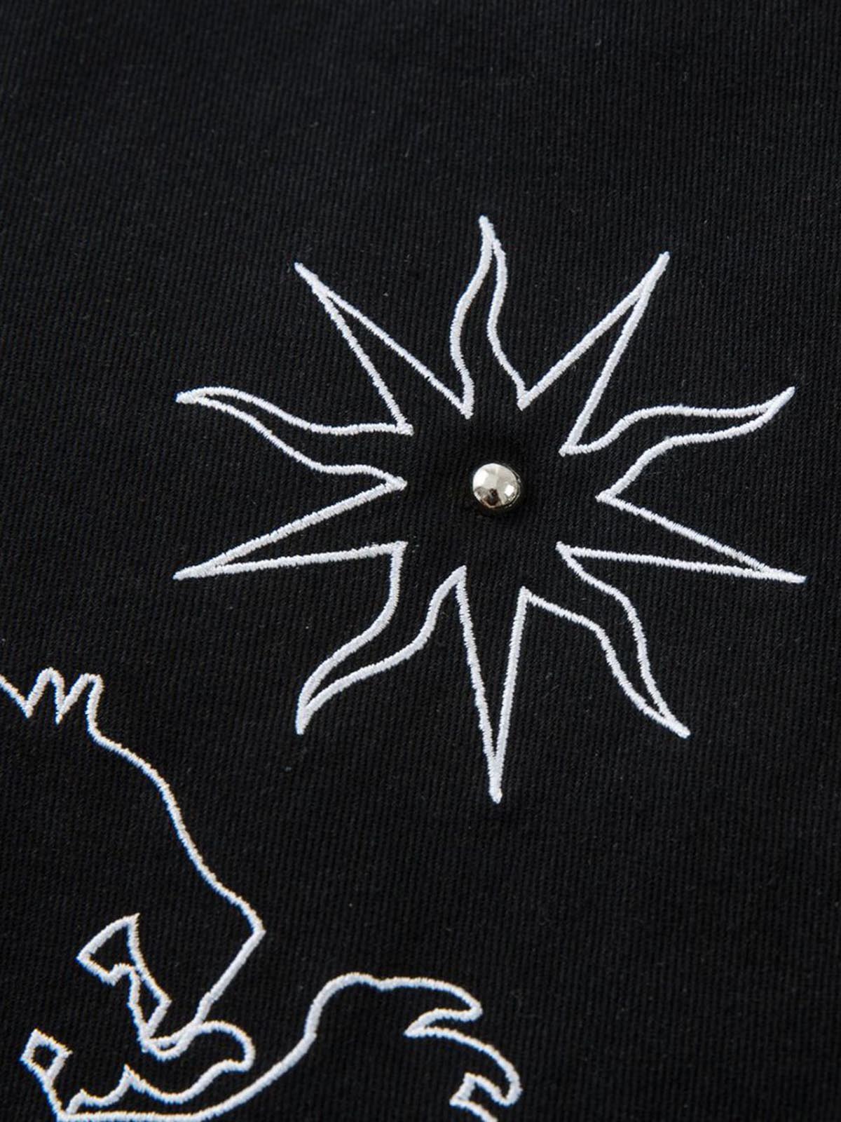 Heavy Contrast Thread Embroidered Multi-Button Jeans