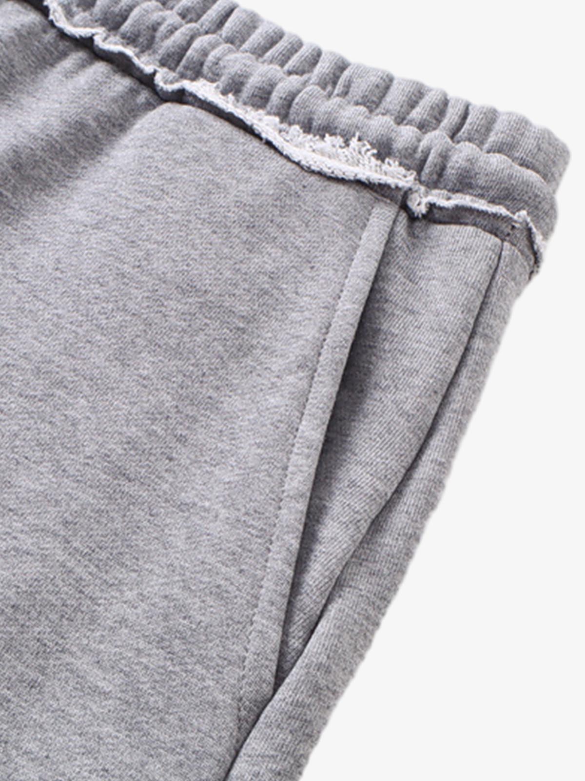 Retro Letter Print Drawstring Straight-Leg Wide Pants