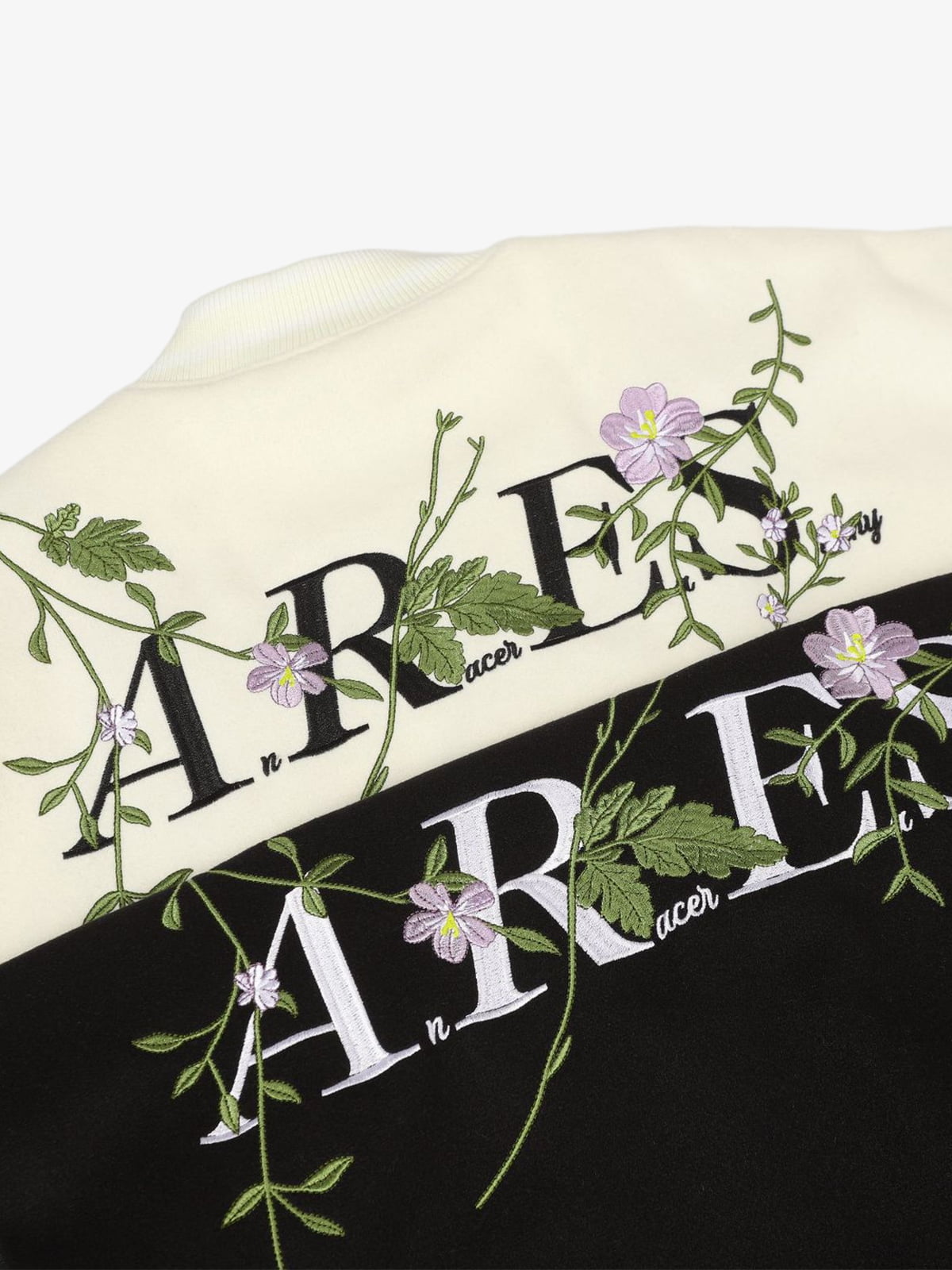 Retro Floral Embroidery Baseball Jacket