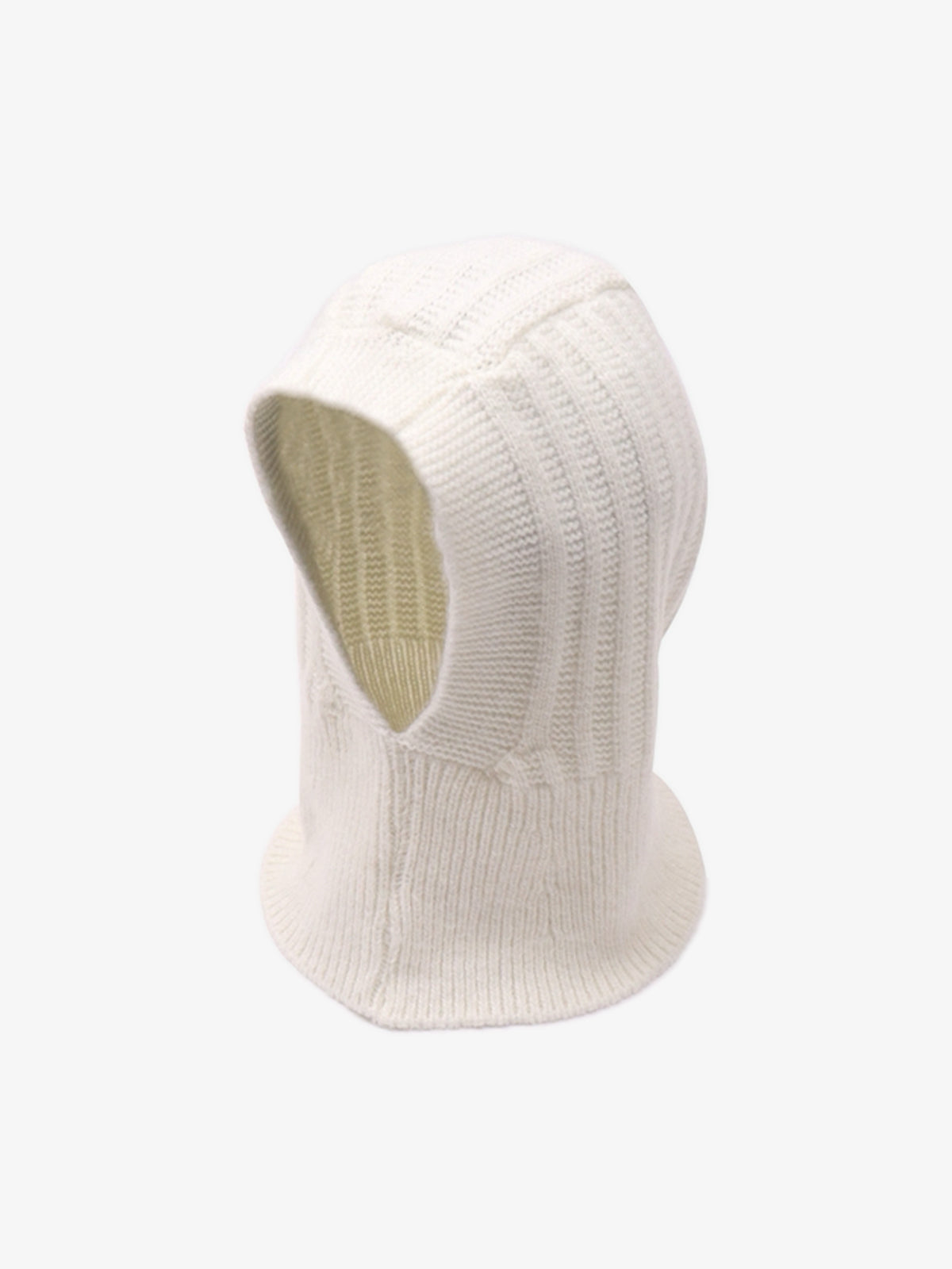 Vintage Ribbed Knit Balaclava Hood Hat