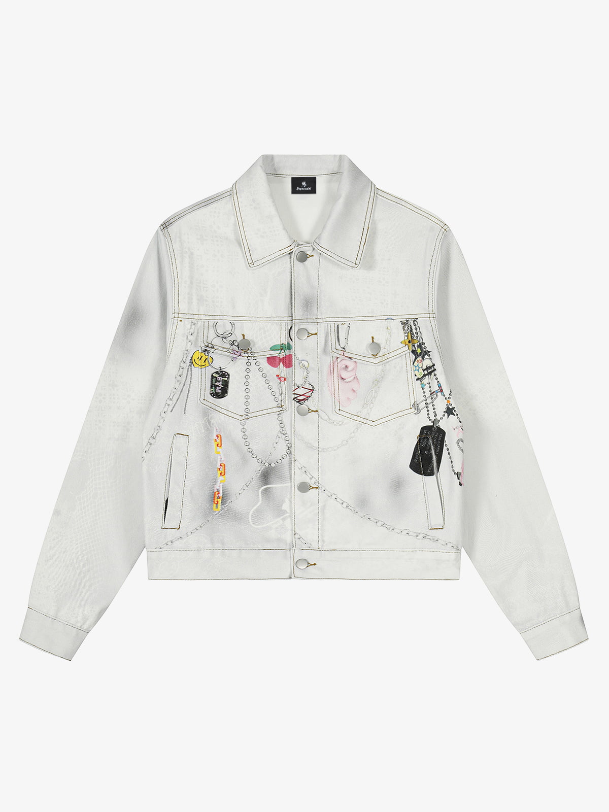 Vintage 3D Graphic Denim Jacket