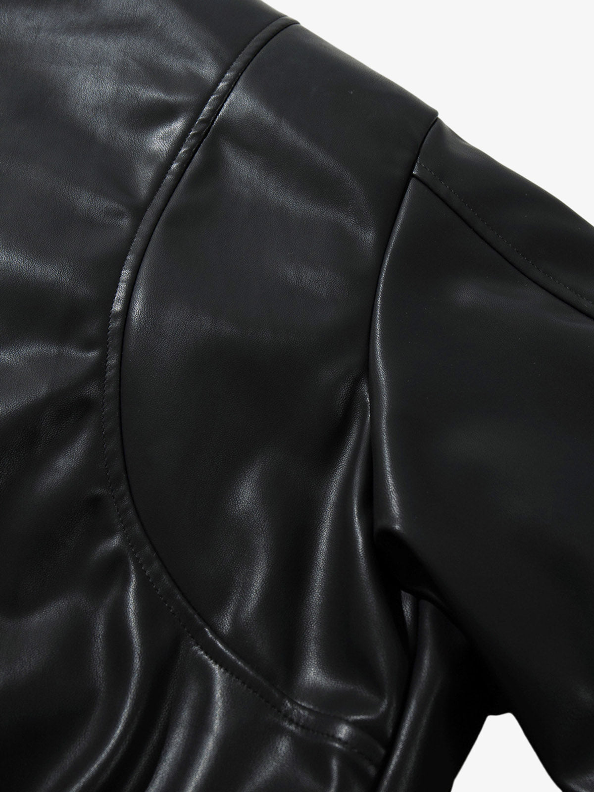 Street Motorcycle Stand Collar Leather Padded Jacket
