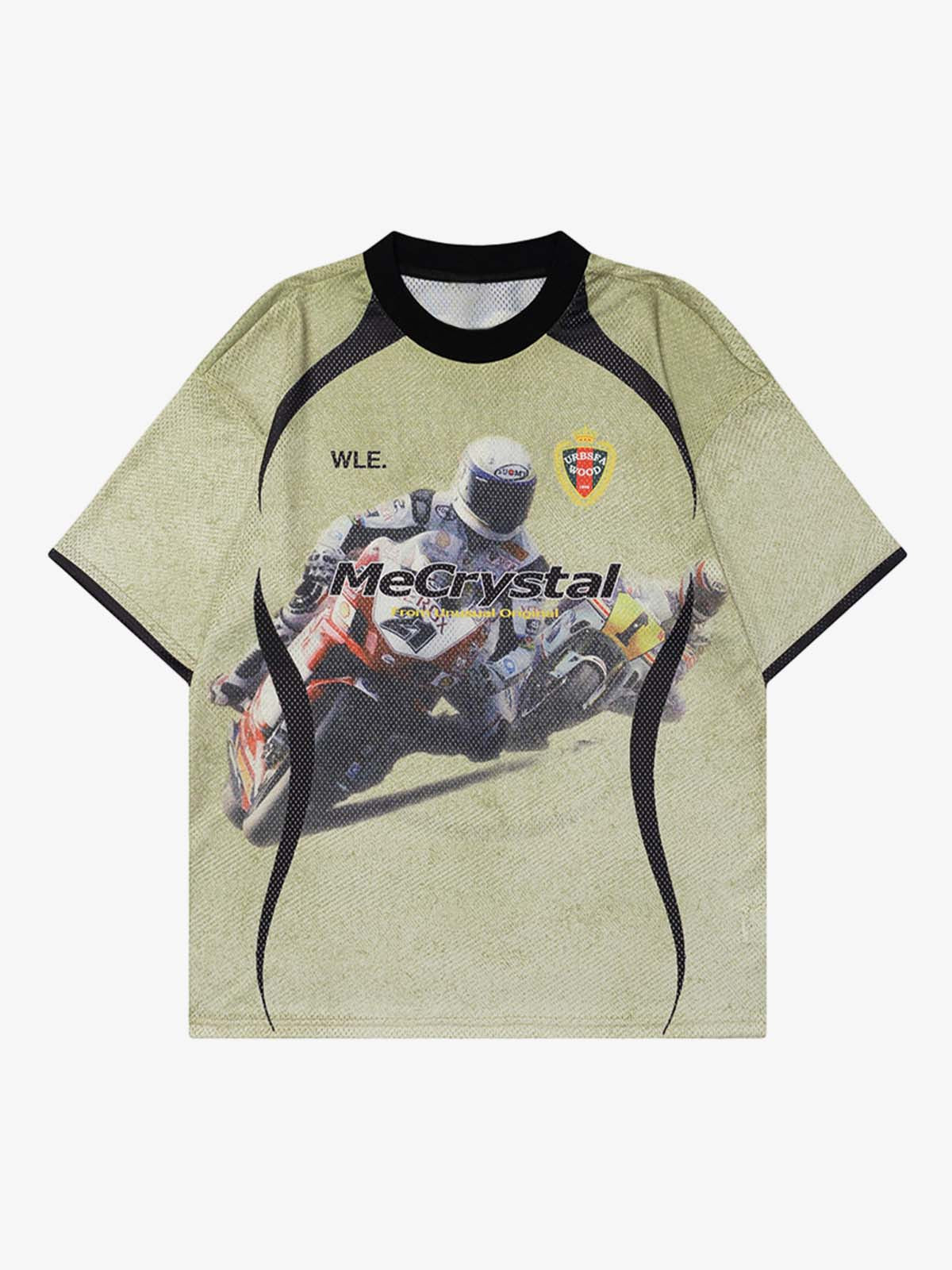 Motorcycle Racing Character Print Short-Sleeved T-Shirt