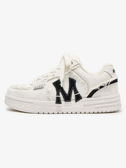 Street Distressed Denim Patchwork Sneakers
