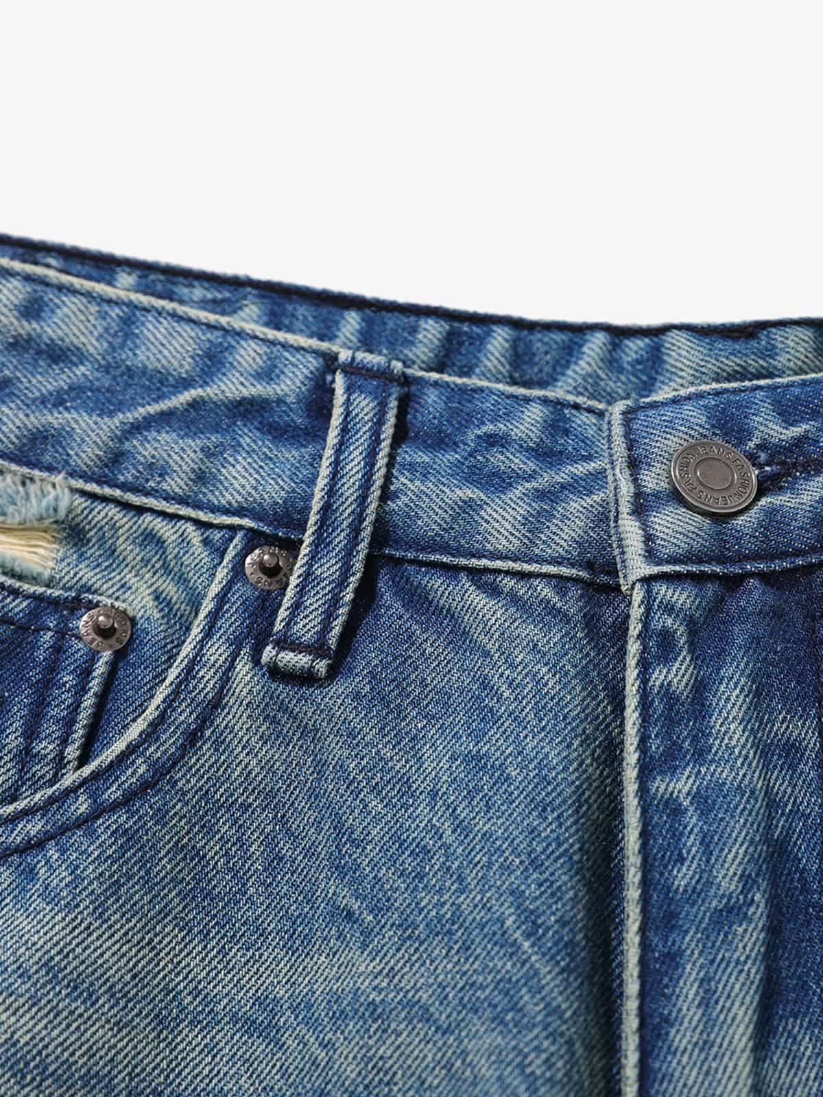 Vintage Distressed Draped Baggy Jeans