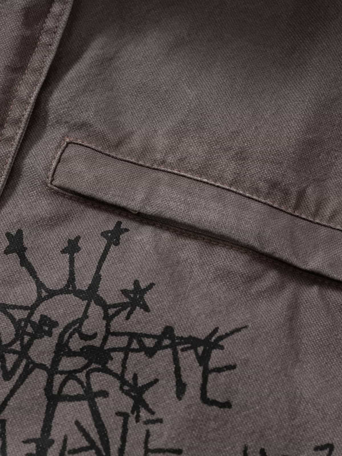 Street Graffiti Distressed High-Neck Padded Cotton Jacket