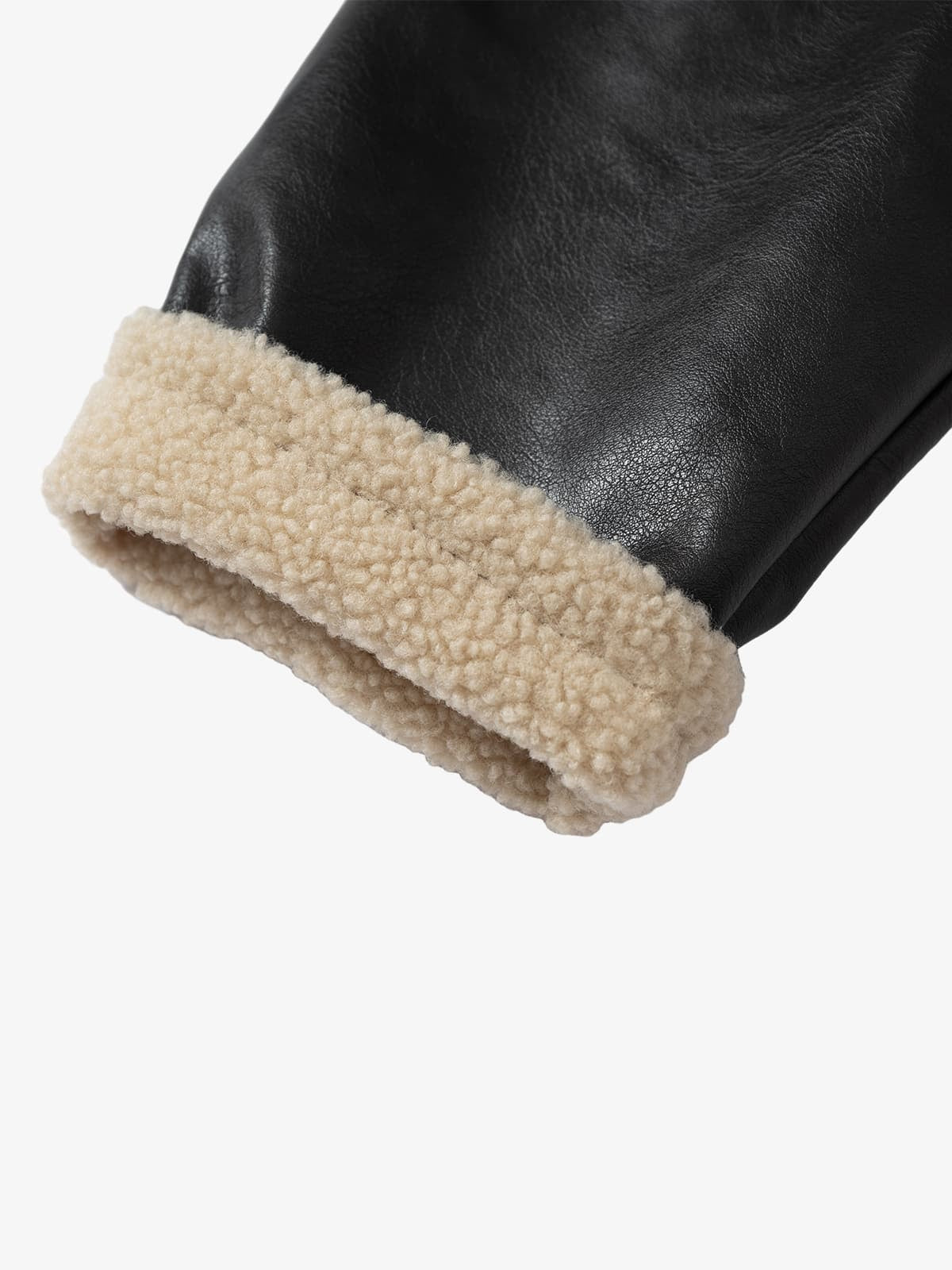 Vintage Shearling Collar Quilted Leather Jacket