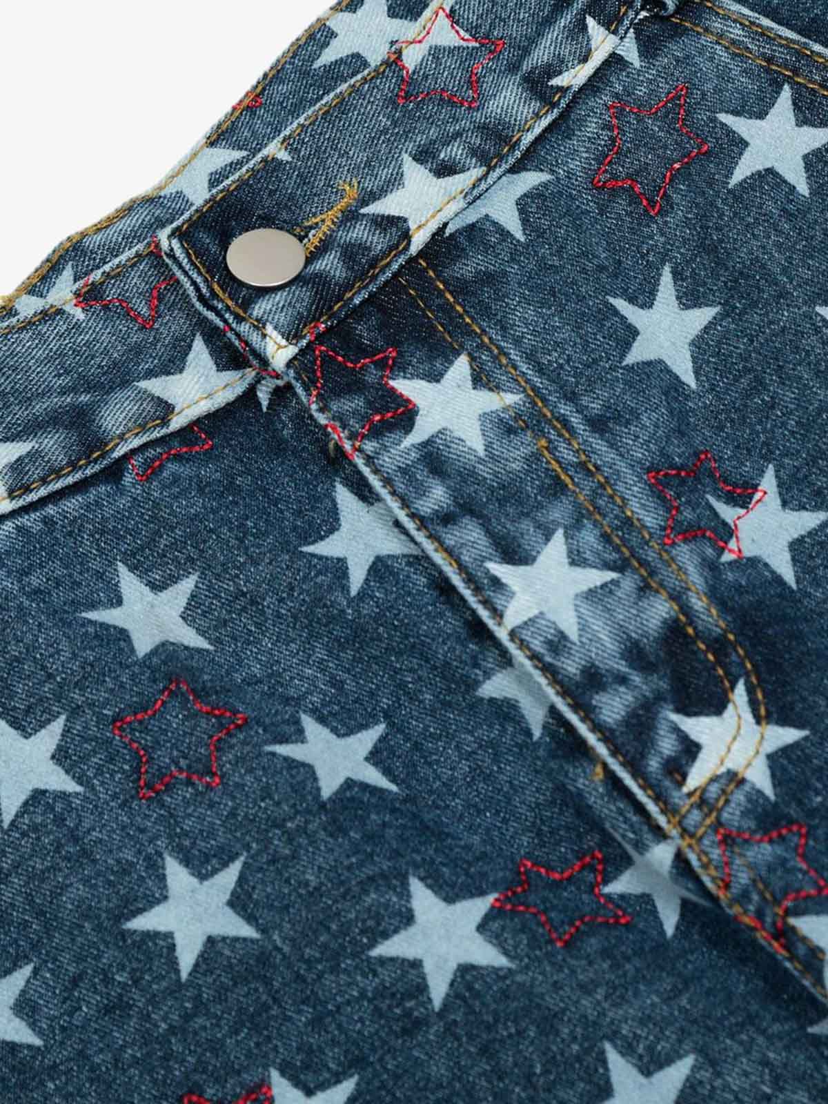 Vintage Star Embroidered Barrel Jeans