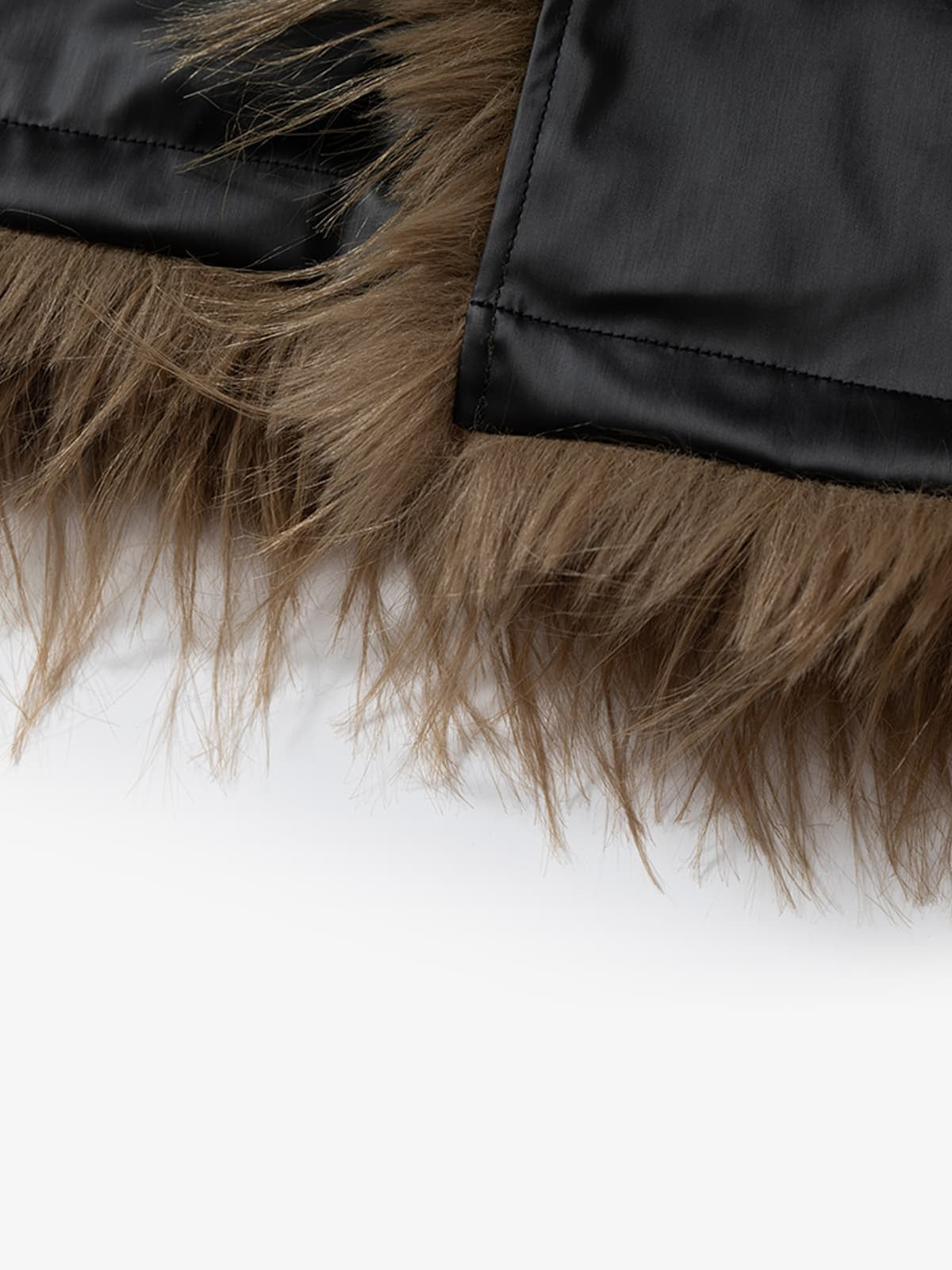 Retro Punk Rock Oversized Fur Collar Stitching Leather Cotton Jacket