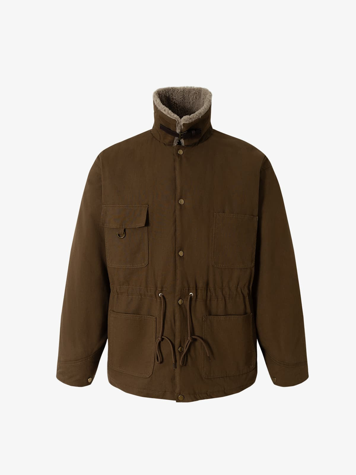 Vintage Workwear Patch Lamb Fleece Long Parka Jacket