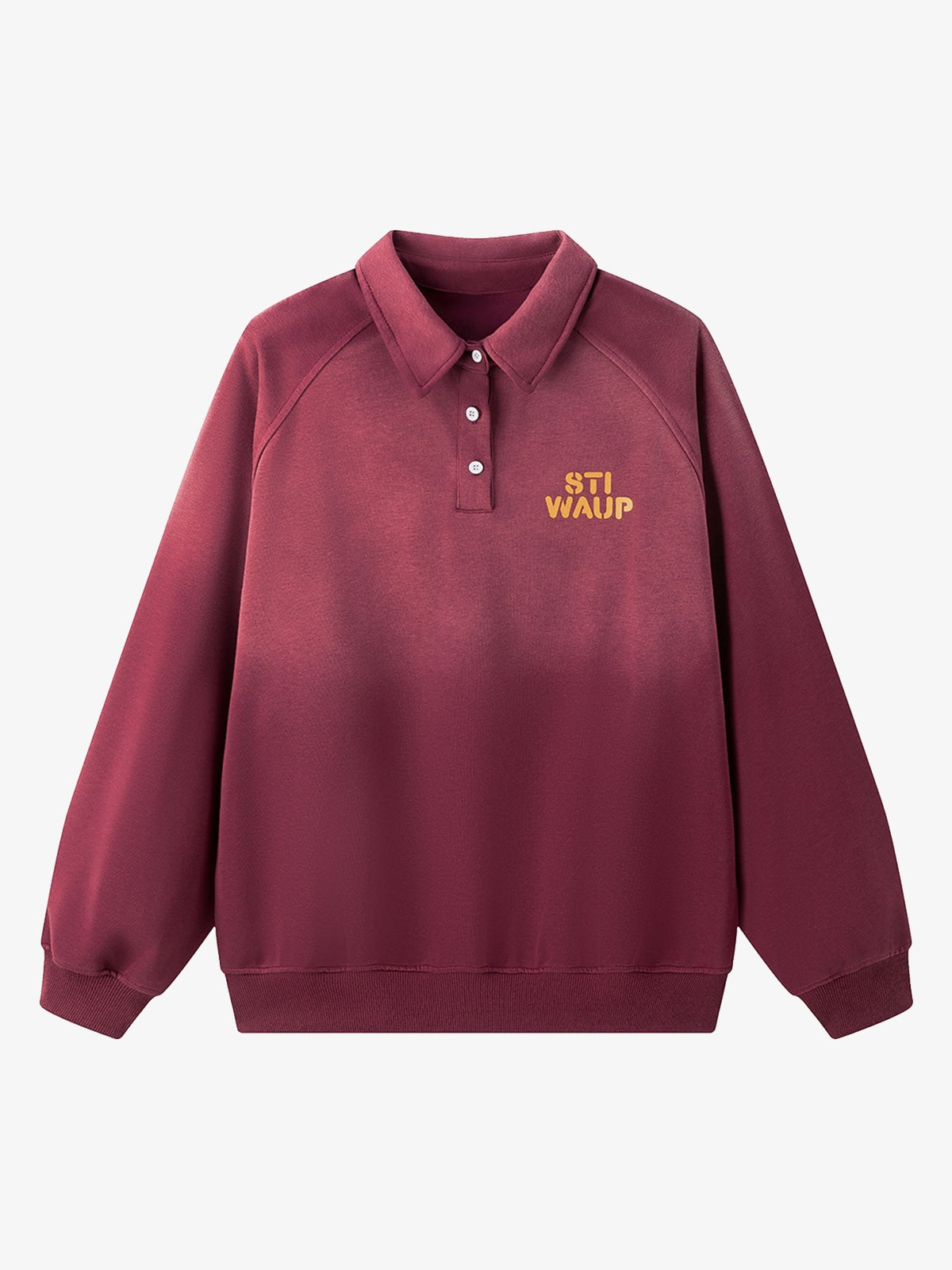 Gradient Print Lapel Long-sleeved Sweatshirt