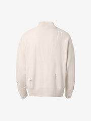 Heavy Cut Turtleneck Cardigan Zipper Sweater