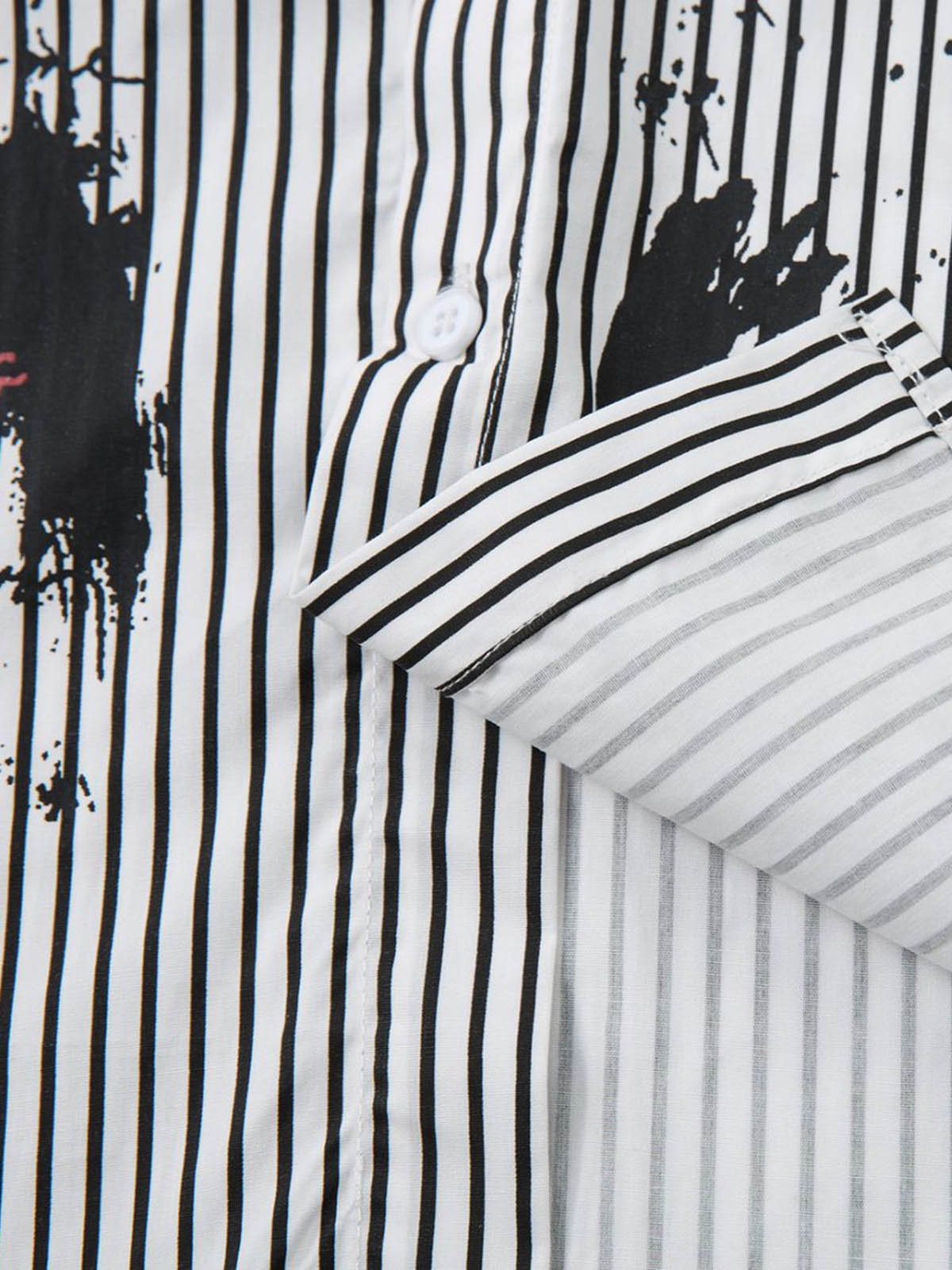 Street Dark Faux Two-Piece Striped Shirt