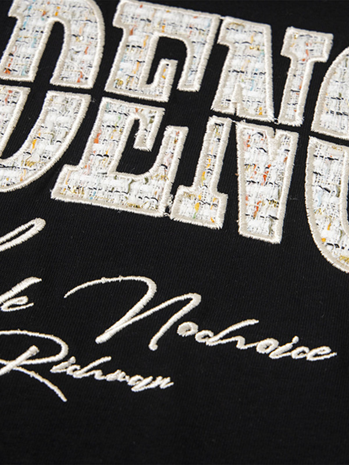 Vintage Patchwork Embroidered Letter T-Shirt