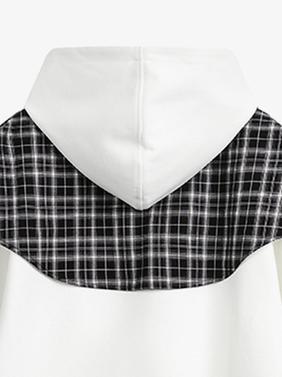 Fake Two-Piece Plaid Shirt Scarf Design Hoodie
