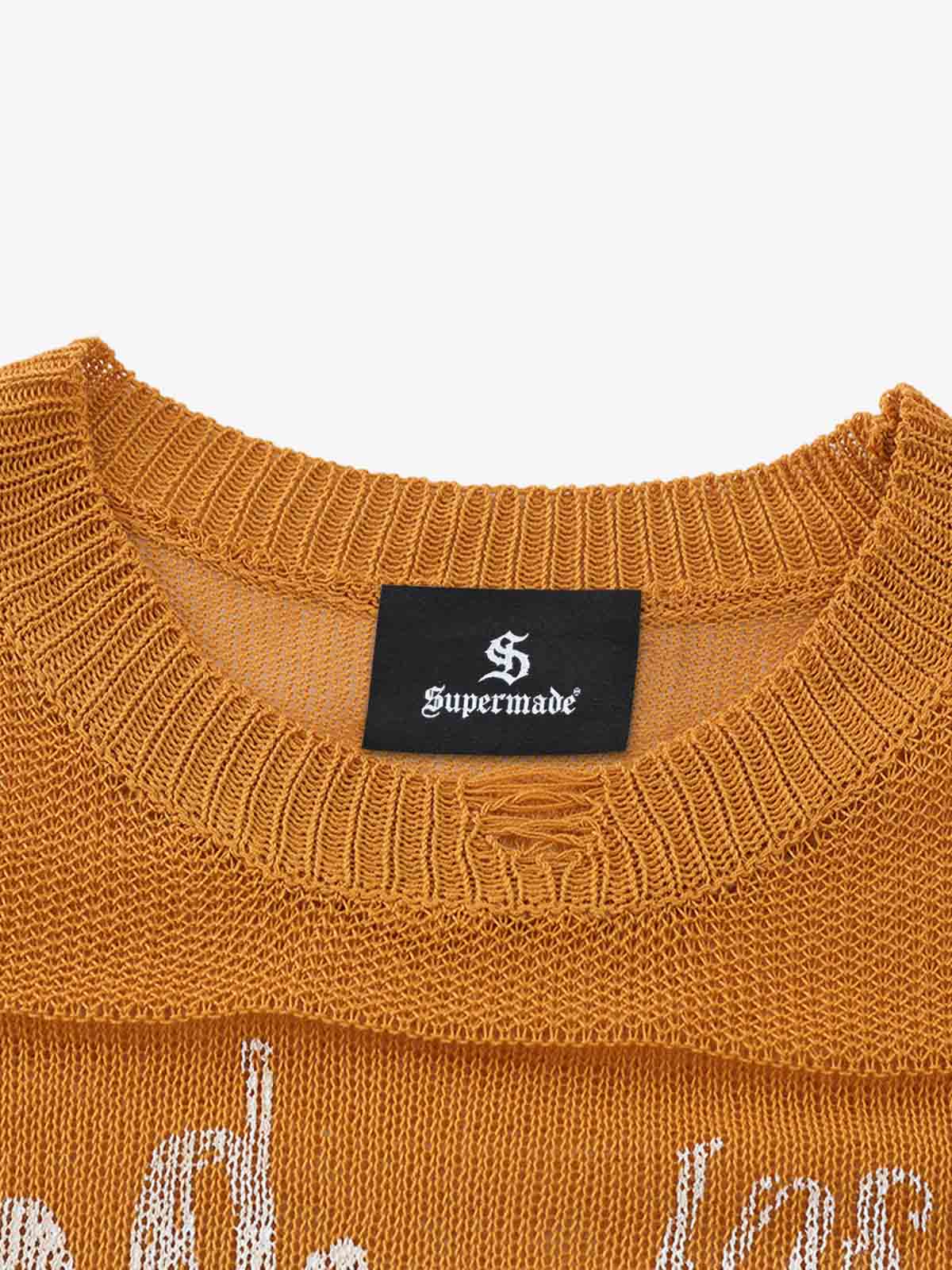 Vintage Hollow Ripped Knit Sweater