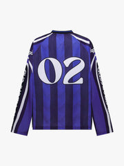 Loose Mesh Striped Hip-Hop Long Sleeve Jersey T-Shirt