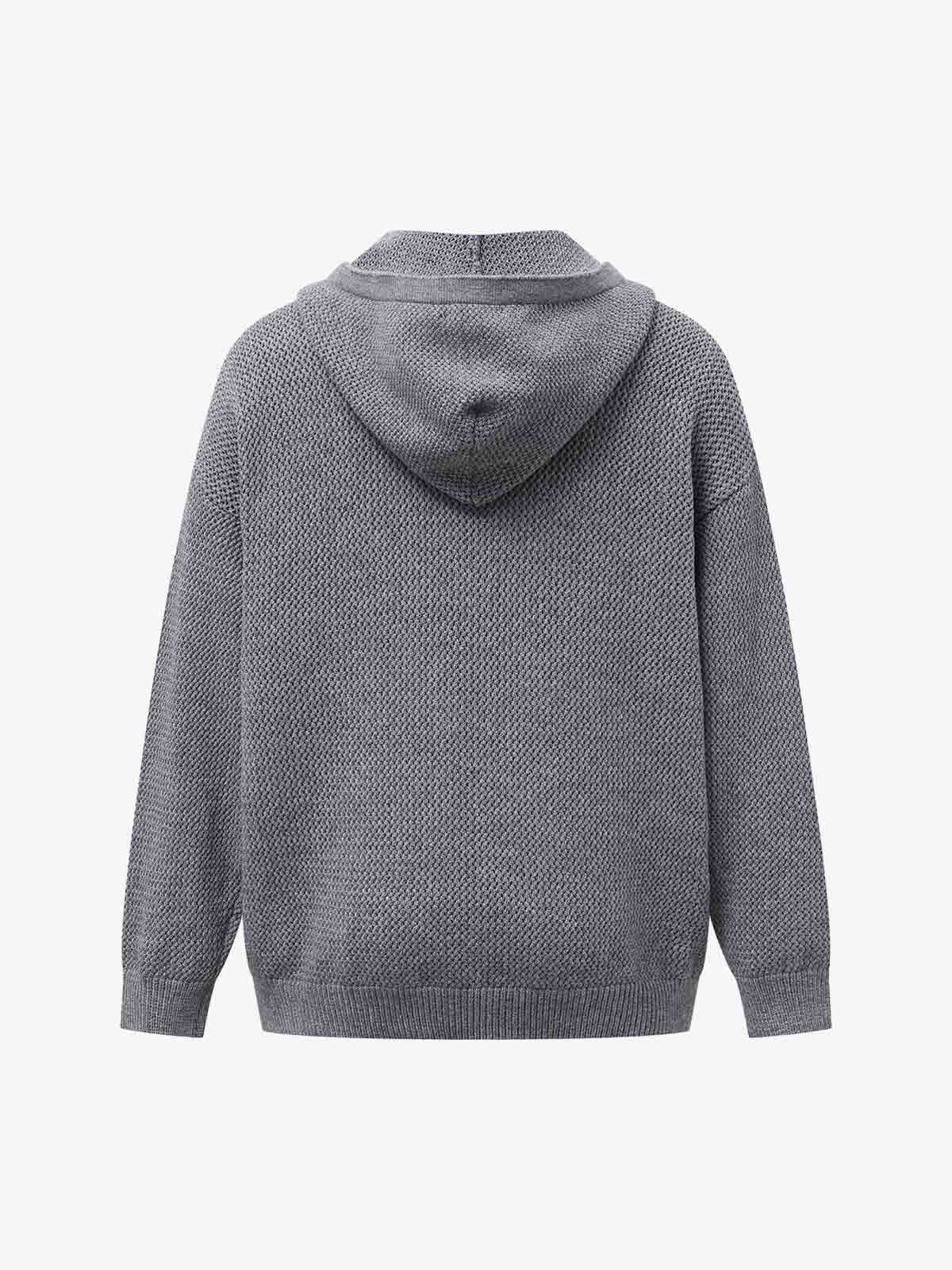 Vintage Patch Embroidered Hooded Sweater