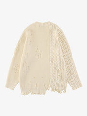 Cable Knit Crochet Hole Sweater