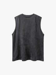 Printed Crew Neck Casual Vest