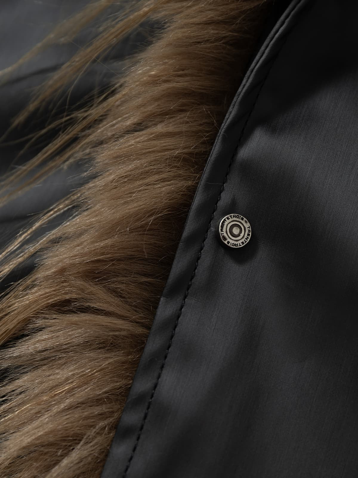 Retro Punk Rock Oversized Fur Collar Stitching Leather Cotton Jacket