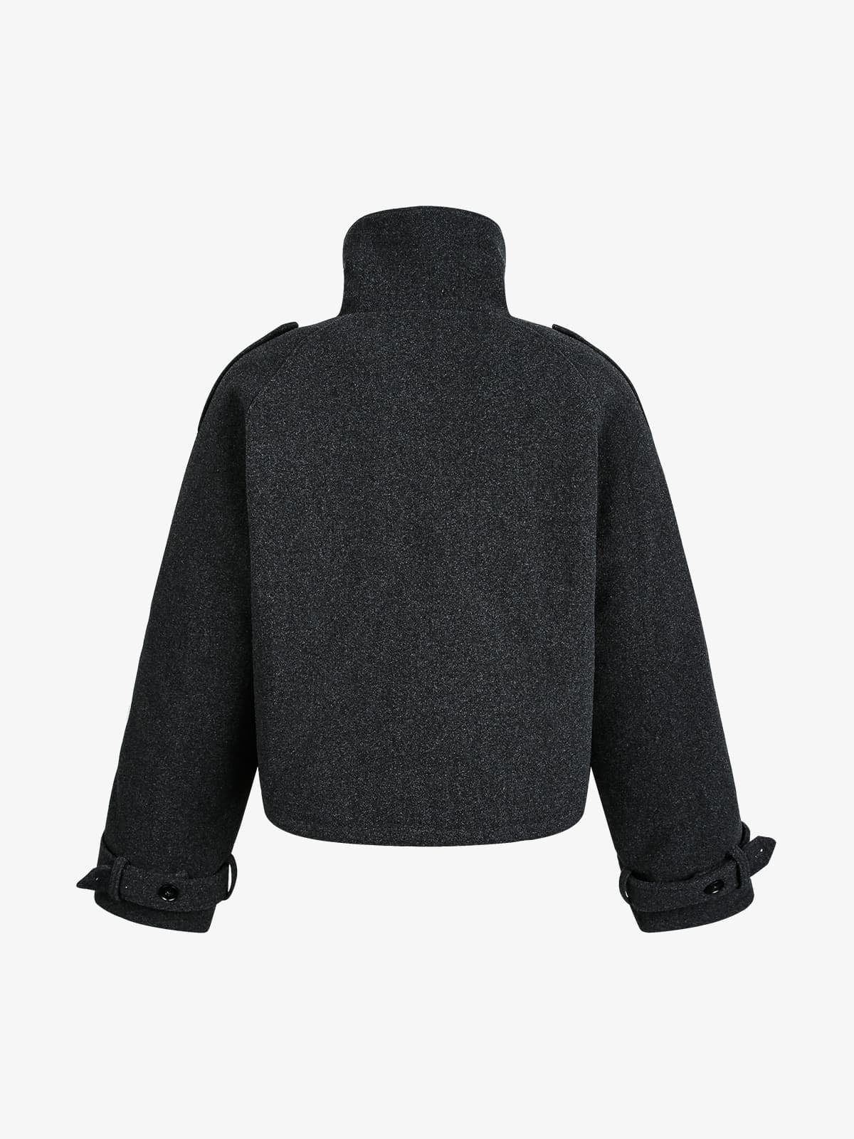 Retro Wool Blend Stand Collar Cotton Jacket