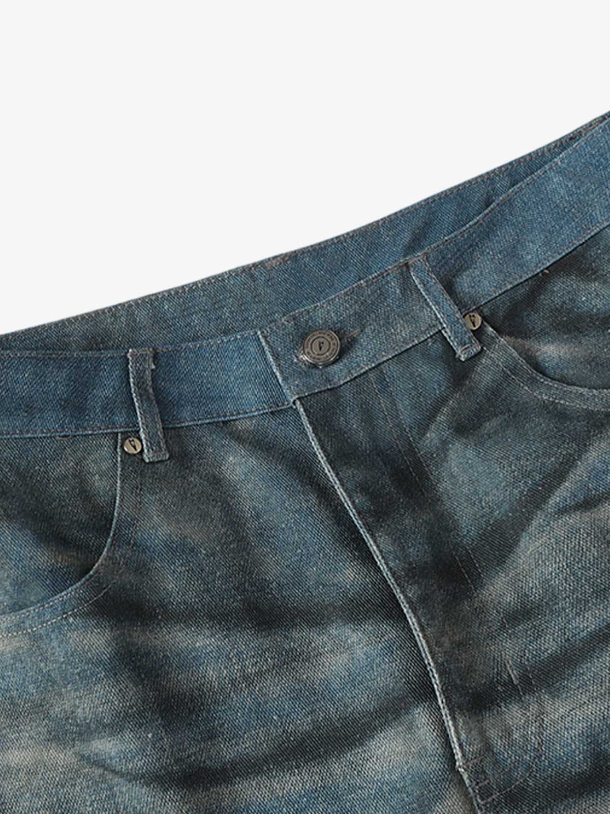 High Street RO Heavy Washed Flared Jeans