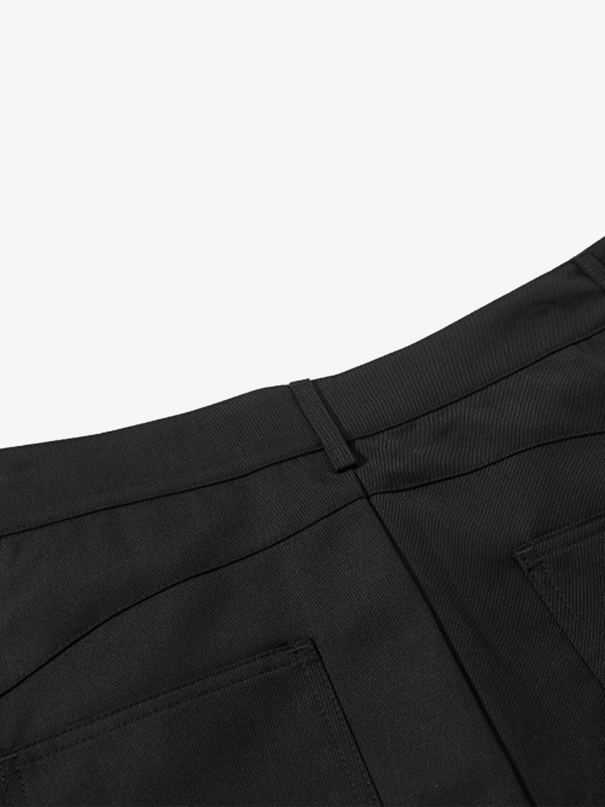 Double Waistband Panel Strap Barrel Pants