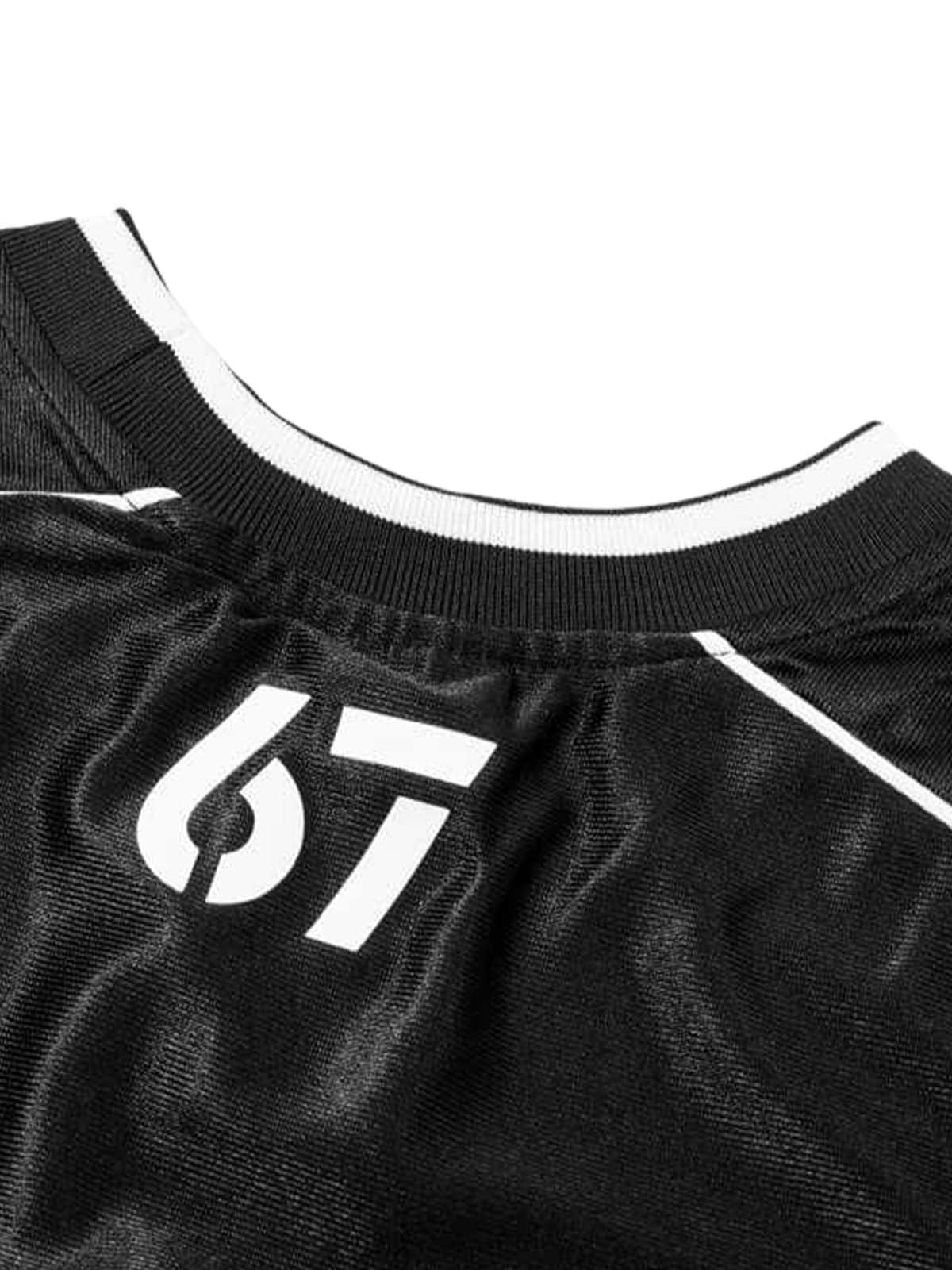 Contrast Stitching Letter Jersey T-shirt