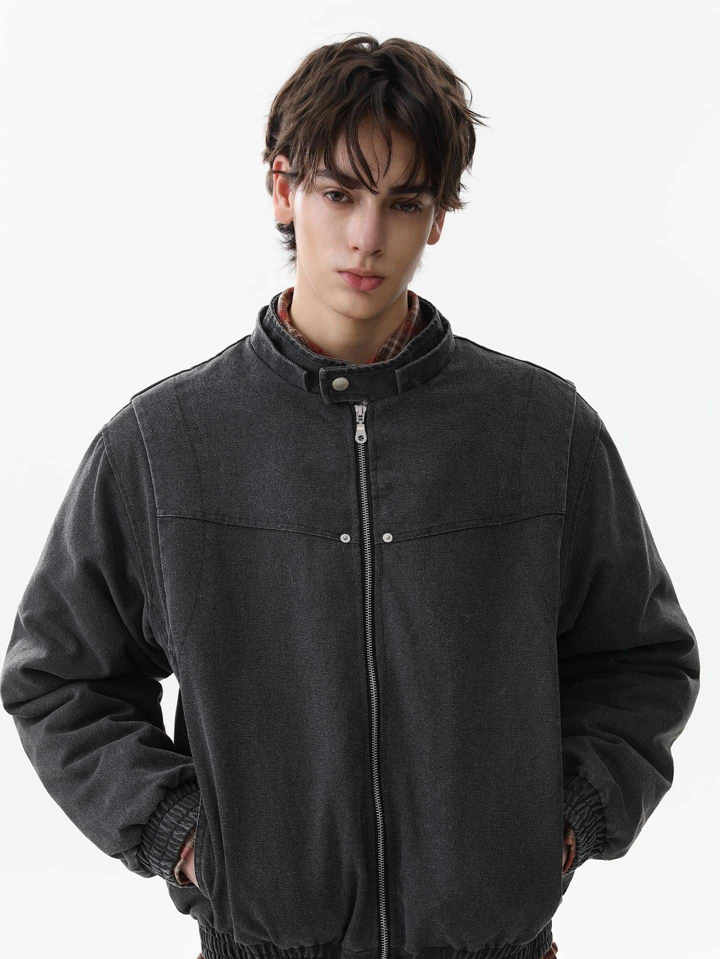 Street Outdoor Detachable Fur Collar Fleece Hooded Padded Jacket