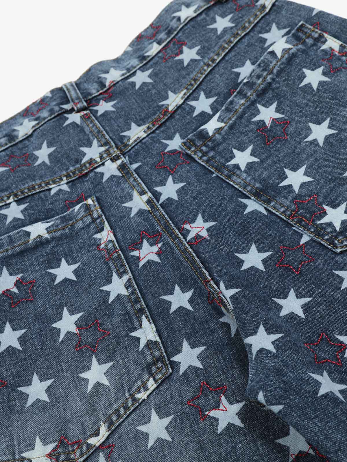 Vintage Star Embroidered Barrel Jeans