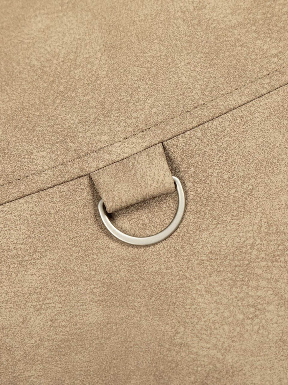 Vintage Fur Collar PU Leather Badge Embroidery Work Jacket