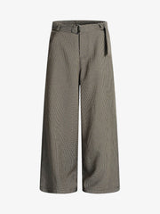 Belted Houndstooth Blazer Pants