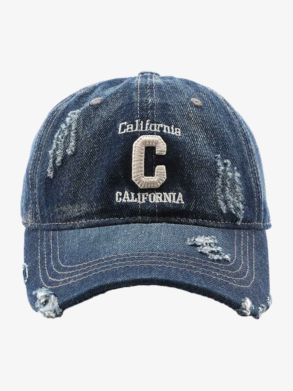 Retro Washed C Distressed Denim Baseball Cap