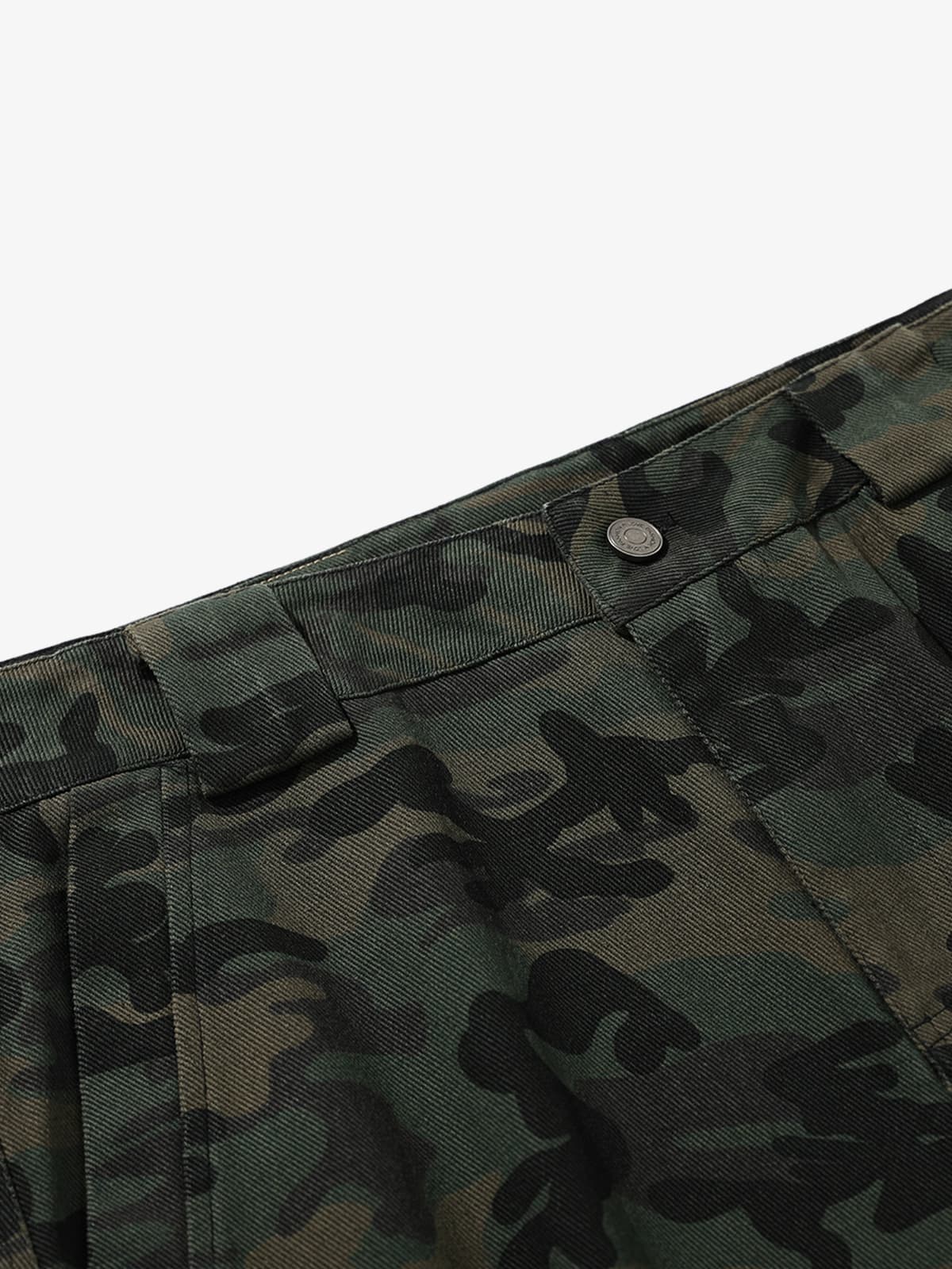 Retro Camouflage Pocket Design Workwear Casual Pants