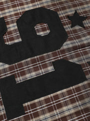 Vintage Patch Embroidered Plaid Shirt