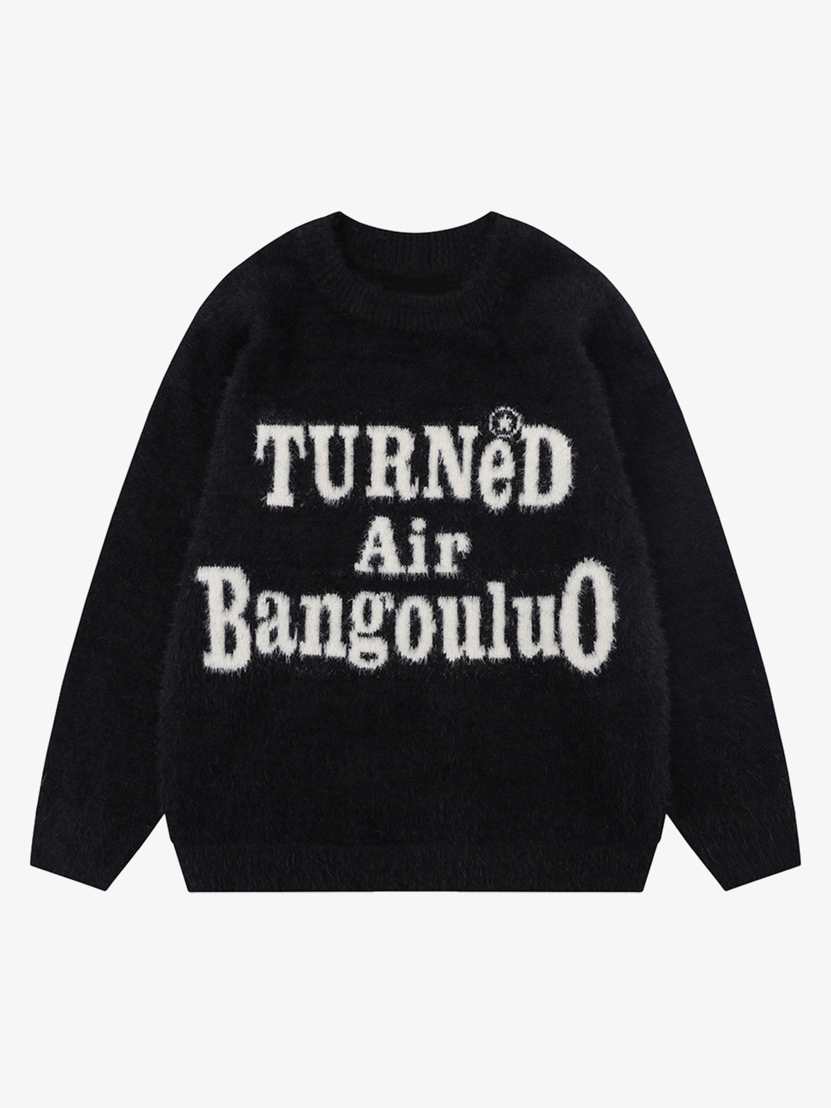 Letter Embroidery Round Neck Casual Sweater