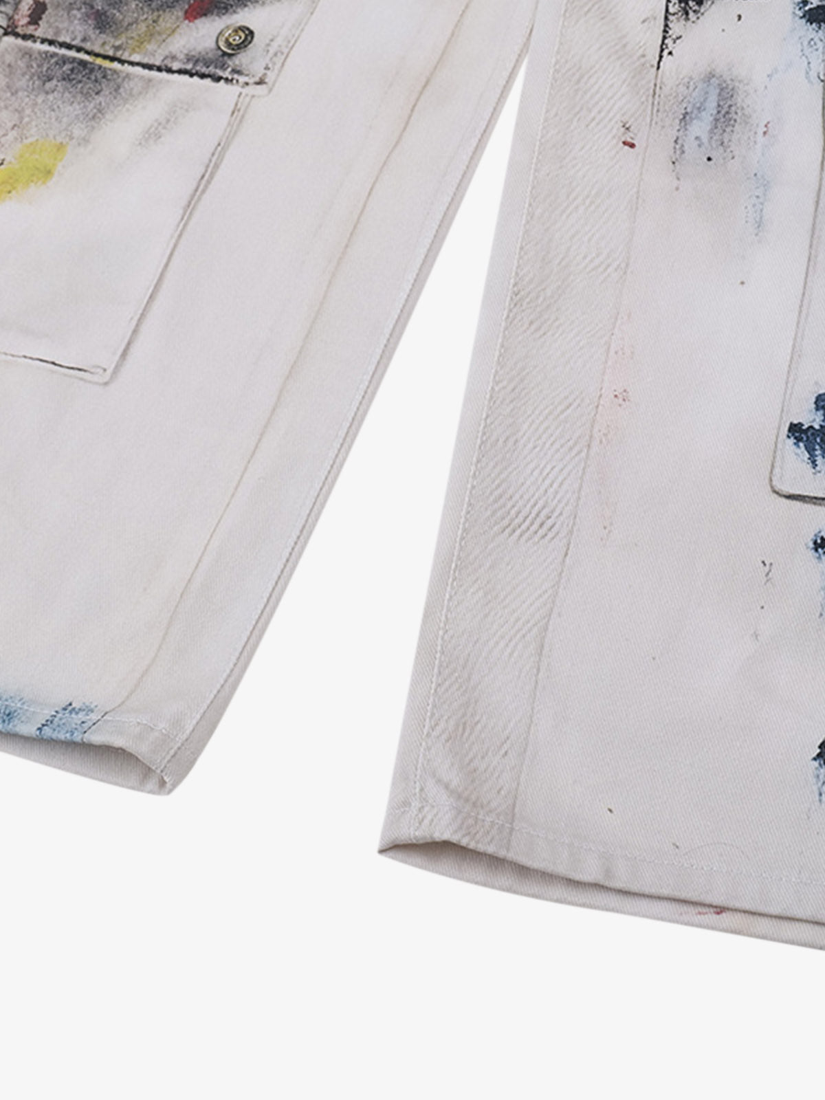 High Street Washed Distressed Inkjet Graffiti Jeans