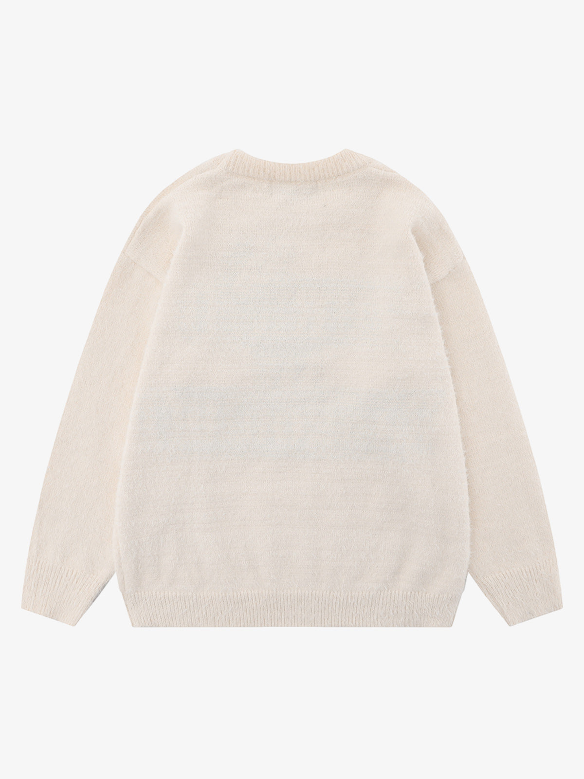 Letter Embroidery Round Neck Casual Sweater