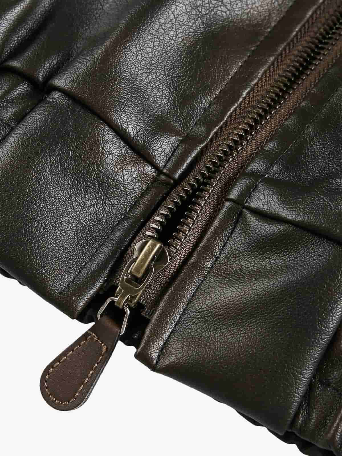 Vintage PU Leather Stand Collar Moto Workwear Vest