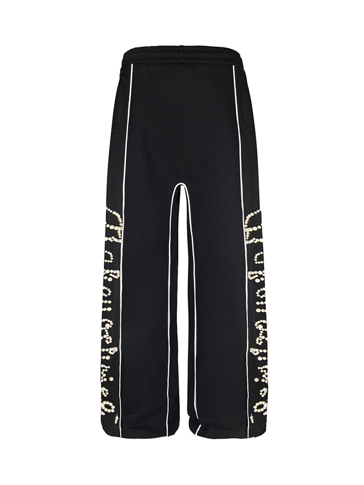Retro Pearl Design Casual Straight Pants