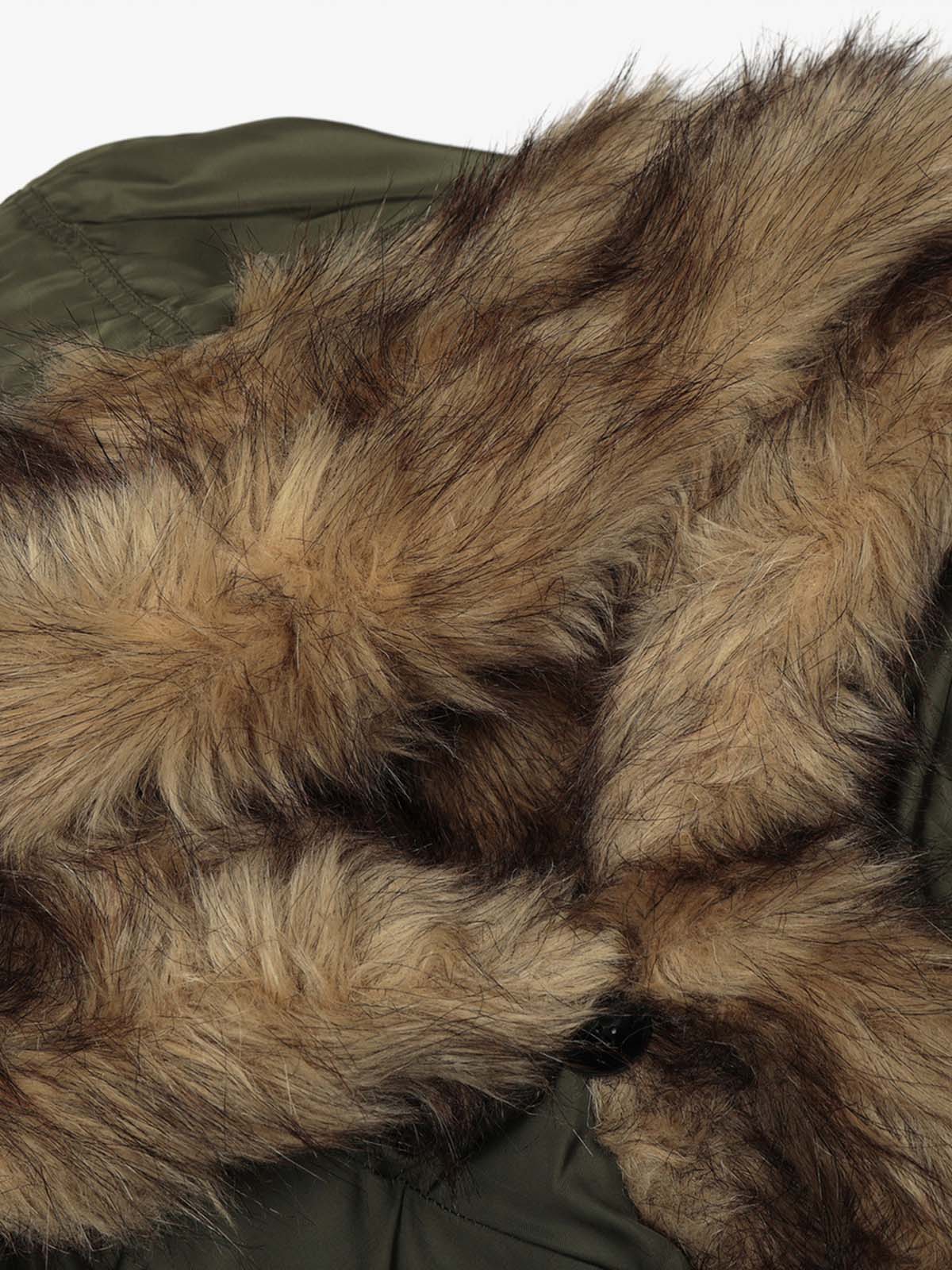 Retro Pleated Fur Hooded Padded Jacket
