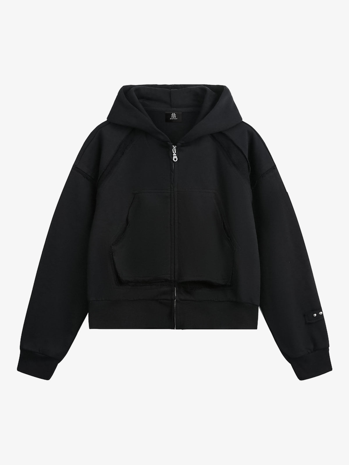 Destroyed Threaded Frayed Hooded Sweatshirt