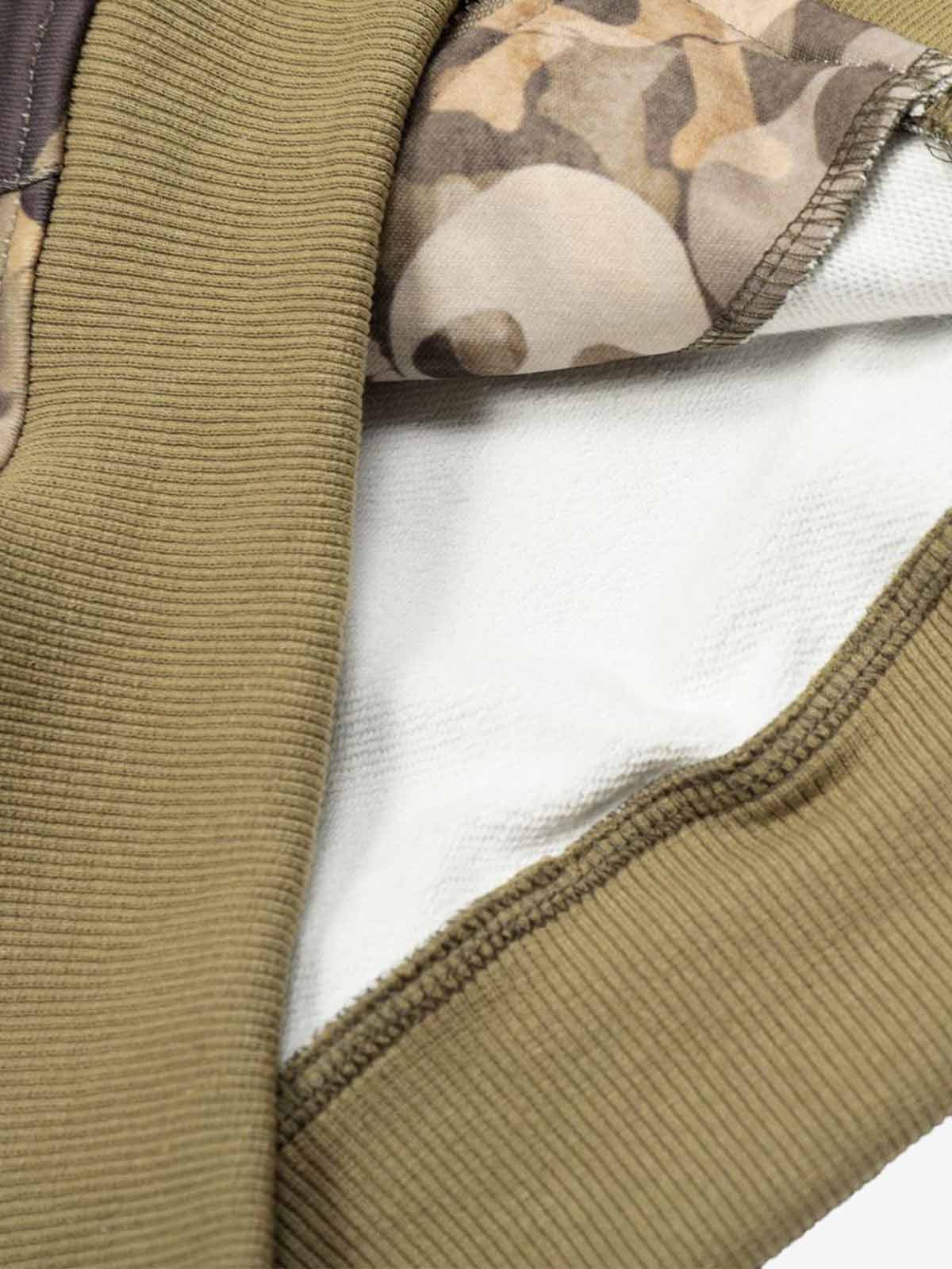 Skull Camouflage Fur Collar Hot Diamond Hooded Jacket