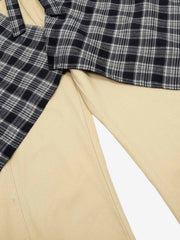 Plaid Decorative Patchwork Loose Pants