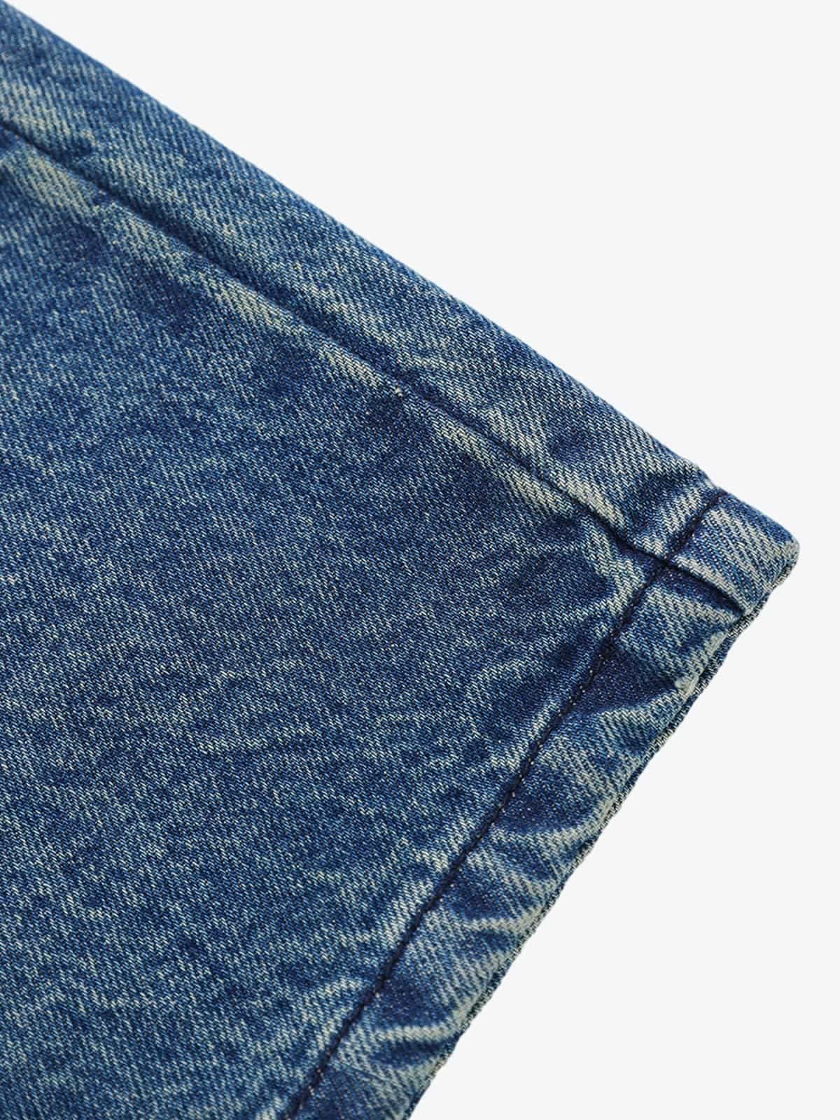 Vintage Distressed Draped Baggy Jeans
