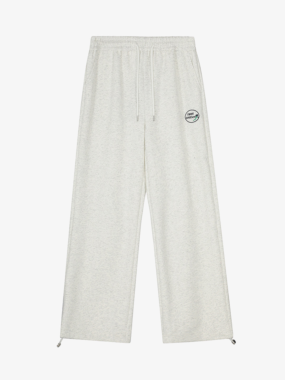 Appliquéd Number Drawstring Casual Pants