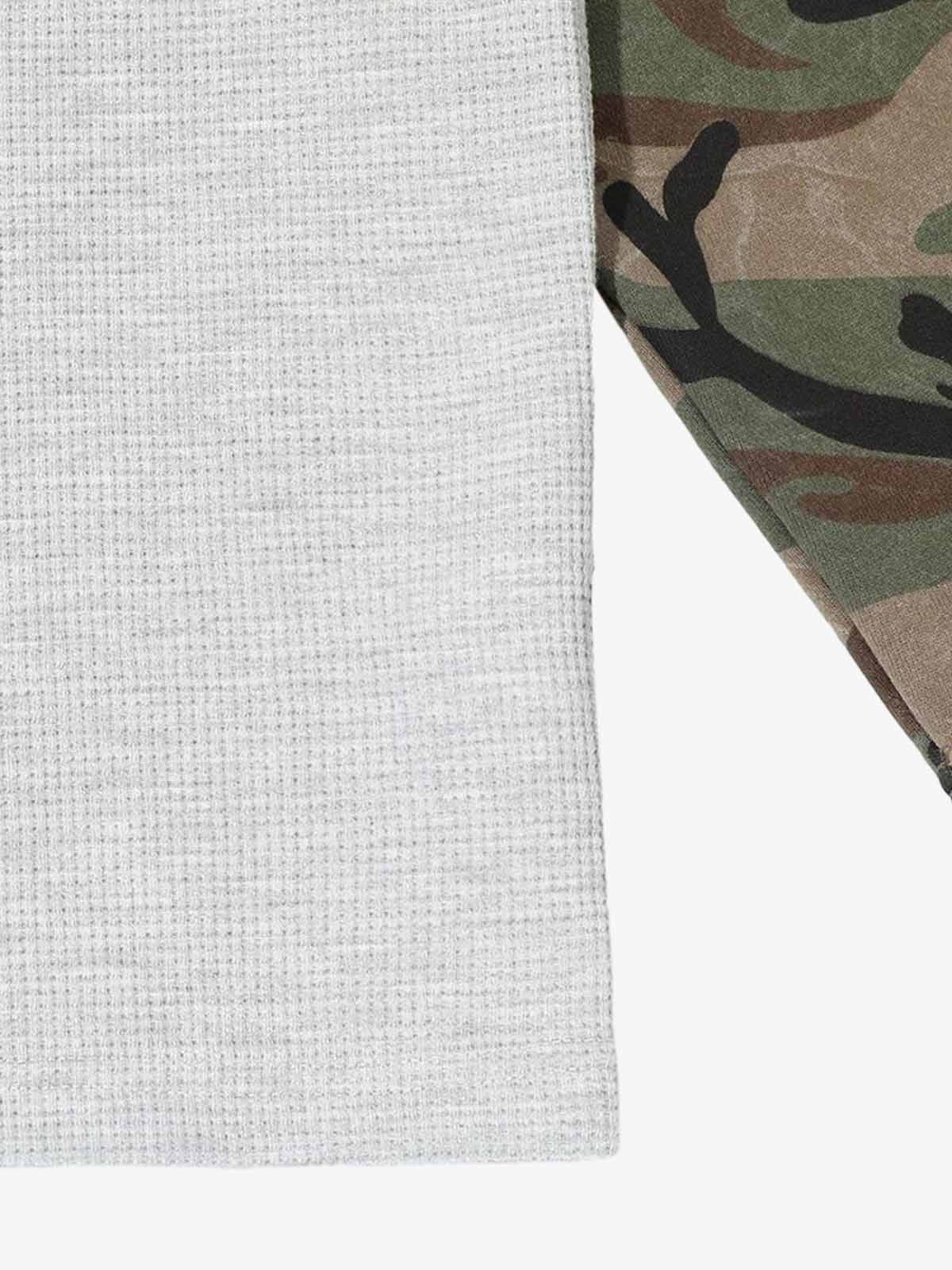 Camouflage Stitching Raglan Long Sleeve T-Shirt