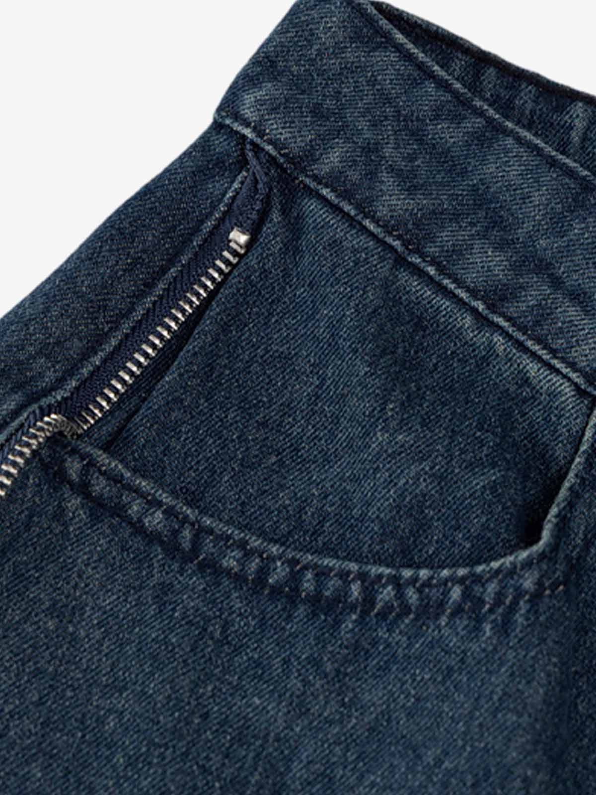Vintage Design Lace-Up Star Embroidered Scimitar Jorts